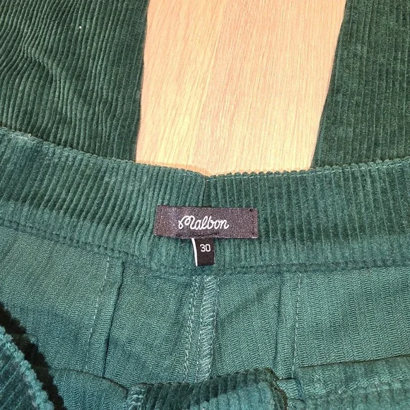 Extremely RARE Malbon Corduroy Mens Pants Green 30x27 Casual Golf Made in Korea
